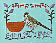 Click/tap for more details of Edna Goes to Brunch (cross stitch) by Lindy Stitches