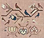 Click/tap for more details of Eight Birds (cross stitch) by Kathy Barrick