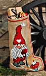 Click for more details of Elf and Mushroom Christmas Stocking (cross stitch) by Permin of Copenhagen