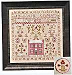 Click/tap for more details of Elizabeth Cheavins 1869 Sampler & Pinwheel  (cross stitch) by Fox and Rabbit Designs