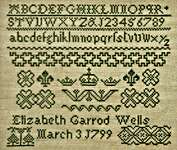 Click for more details of Elizabeth Garrod 1799 (cross stitch) by Hands Across the Sea Samplers