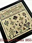 Click/tap for more details of Elizabeth Hunter 1853 (cross stitch) by The Scarlett House