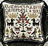 Click/tap for more details of Elizabeth's Four Dogs (cross stitch) by The Scarlett House
