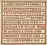 Click for more details of Elizabeth Wood 1850 (cross stitch) by Hands Across the Sea Samplers