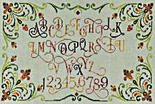 Click/tap for more details of Elphabet Elegance (cross stitch) by Glendon Place