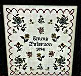 Click/tap for more details of Emma Peterson 1894 (cross stitch) by The Scarlett House