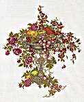 Click/tap for more details of Epergne with Fruits (cross stitch) by Eva Rosenstand