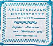 Click for more details of Eugenie Lauzeral 1883 Sampler (cross stitch) by The Wishing Thorn