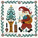Click/tap for more details of Evergreen Santa (cross stitch) by Tempting Tangles Designs