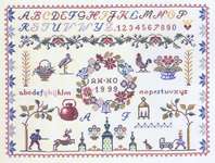 Click for more details of Family Sampler (cross stitch) by Eva Rosenstand