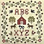 Click/tap for more details of Farm Life Sampler (cross stitch) by The Nebby Needle