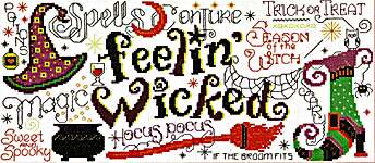 Click/tap for more details of Feeling Wicked (cross stitch) by Imaginating