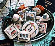 Click/tap for more details of Festive Little Fobs Travel Edition (cross stitch) by Heartstring Samplery