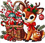 Click/tap for more details of Festive Reindeer (cross stitch) by Les Petites Croix de Lucie
