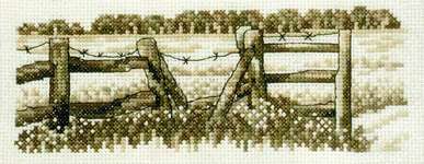 Field Fence in Sepia