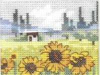 Click for more details of Field of Sunflowers (cross stitch) by Permin of Copenhagen