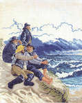 Click for more details of Fishermen on Rocks (cross stitch) by Eva Rosenstand