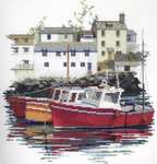 Click for more details of Fishing Village (cross stitch) by Rose Swalwell