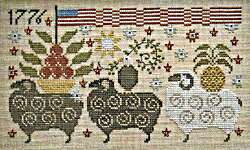 Click for more details of Flag Flock and Sheep Keep (cross stitch) by Plum Street Samplers