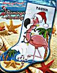Click/tap for more details of Flamingo Stocking (cross stitch) by Stoney Creek