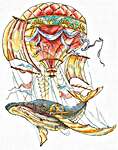Click/tap for more details of Flight of the Whale (cross stitch) by Andriana