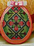Click/tap for more details of Floral Cameo Egg (cross stitch) by Frony Ritter Designs