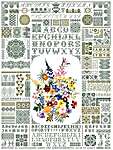 Click/tap for more details of Flower Bouquet in Green (cross stitch) by Jan Houtman Designs
