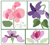Click for more details of Flower Cards (cross stitch) by Anne Peden