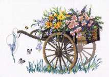 Click for more details of Flower Cart (cross stitch) by Permin of Copenhagen