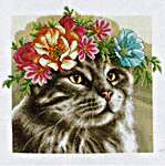 Click for more details of Flower Crown: Maine Coon (cross stitch) by Lanarte