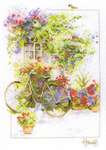 Click for more details of Flowers and Bicycle (cross stitch) by Lanarte