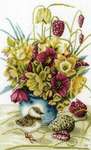 Click for more details of Flowers and Lapwing (cross stitch) by Marjolein Bastin