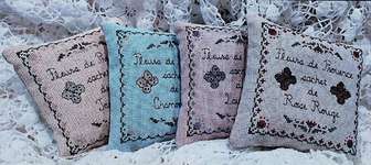 Click/tap for more details of Flowers Of Provence Sachet Set (cross stitch) by Vintage Needlearts