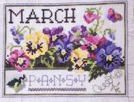 Click for more details of Flowers of the Month March - Pansy (cross stitch) by Stoney Creek