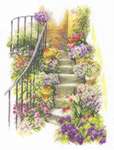 Click for more details of Flowers Stairs (cross stitch) by Lanarte