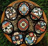 Click/tap for more details of Folk Eggs (cross stitch) by The Prairie Schooler