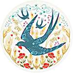 Click/tap for more details of Folk Swallows (embroidery) by Bothy Threads