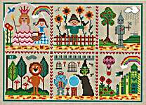 Click/tap for more details of Follow the Yellow Brick Road (cross stitch) by Little Dove Designs