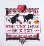 Click/tap for more details of For the Love of a Cat (cross stitch) by Kit & Bixby