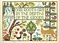 Click/tap for more details of Forest Home (cross stitch) by The Blue Flower