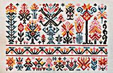 Click/tap for more details of Forest of Zag (cross stitch) by Ink Circles