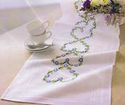 Click for more details of Forget-me-not Hearts Table Runner (embroidery) by Deco-Line
