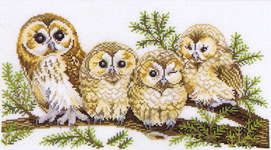 Click for more details of Four Owls (cross stitch) by Eva Rosenstand