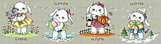 Click for more details of Four Seasons - Bunny (cross stitch) by Soda Stitch