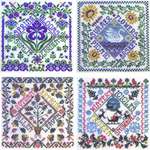 Click/tap for more details of Four Seasons Garden Party (cross stitch) by Tempting Tangles Designs