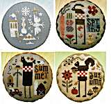 Click/tap for more details of Four Seasons Whirligigs (cross stitch) by Heart in Hand