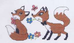 Click for more details of Fox Sweethearts (cross stitch) by Permin of Copenhagen