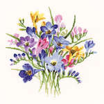 Click/tap for more details of Freesia Posy (cross stitch) by Valerie Pfeiffer