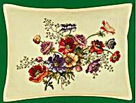 Click/tap for more details of French Anemone Cushion (cross stitch) by Eva Rosenstand