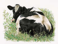 Click for more details of Fresian Cow Lying Down (cross stitch) by Thea Gouverneur